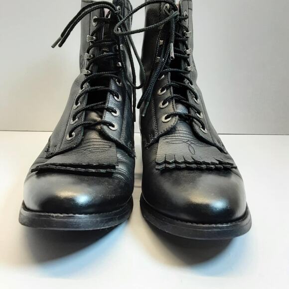 Ariat Black Leather Lace-Up Boots - Picture 2 of 8